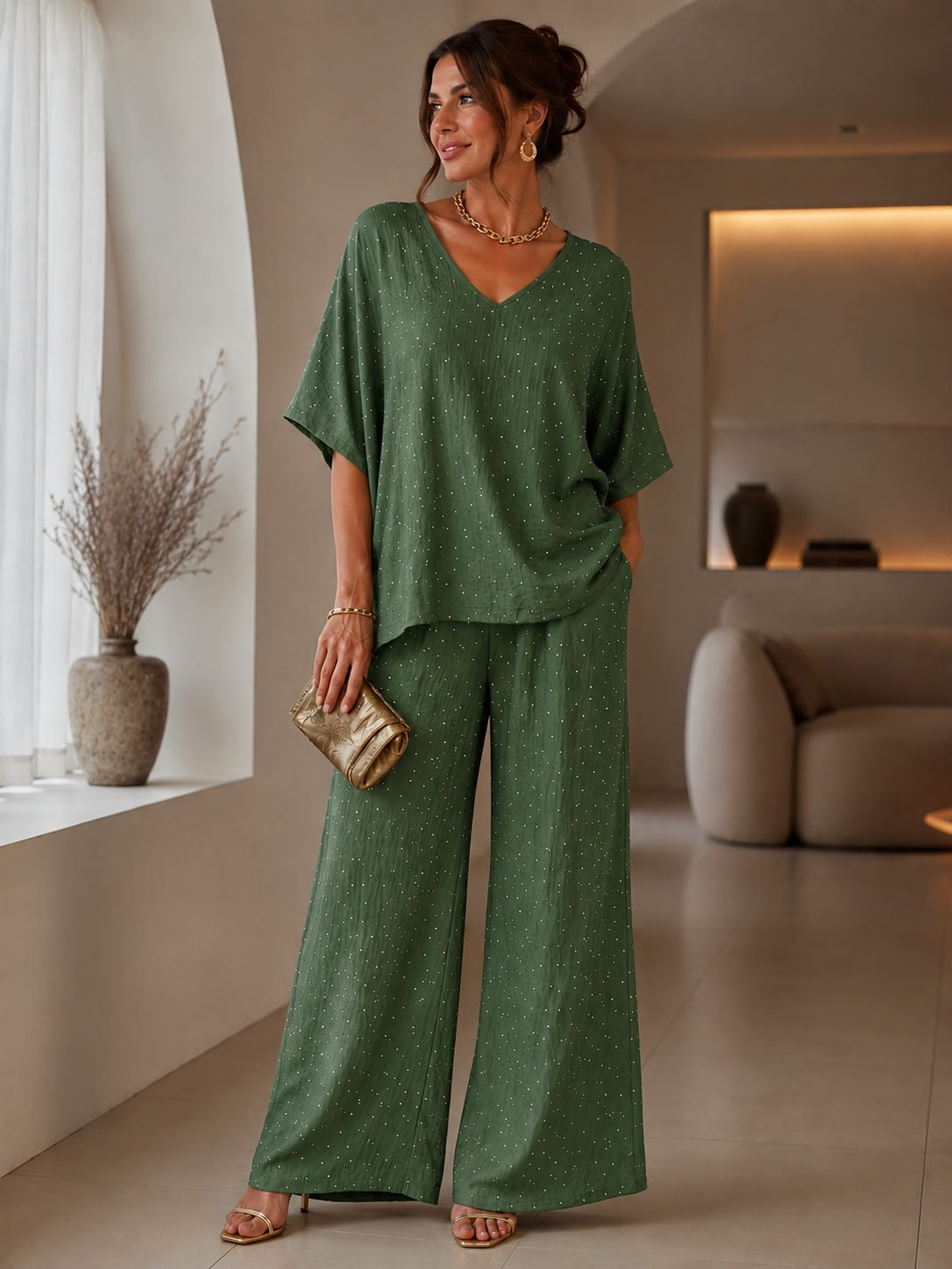 Completo viscosa strass