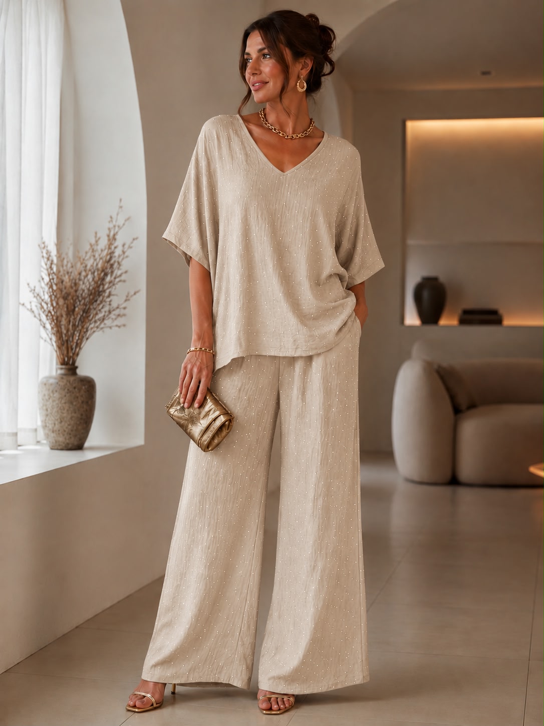 Completo viscosa strass